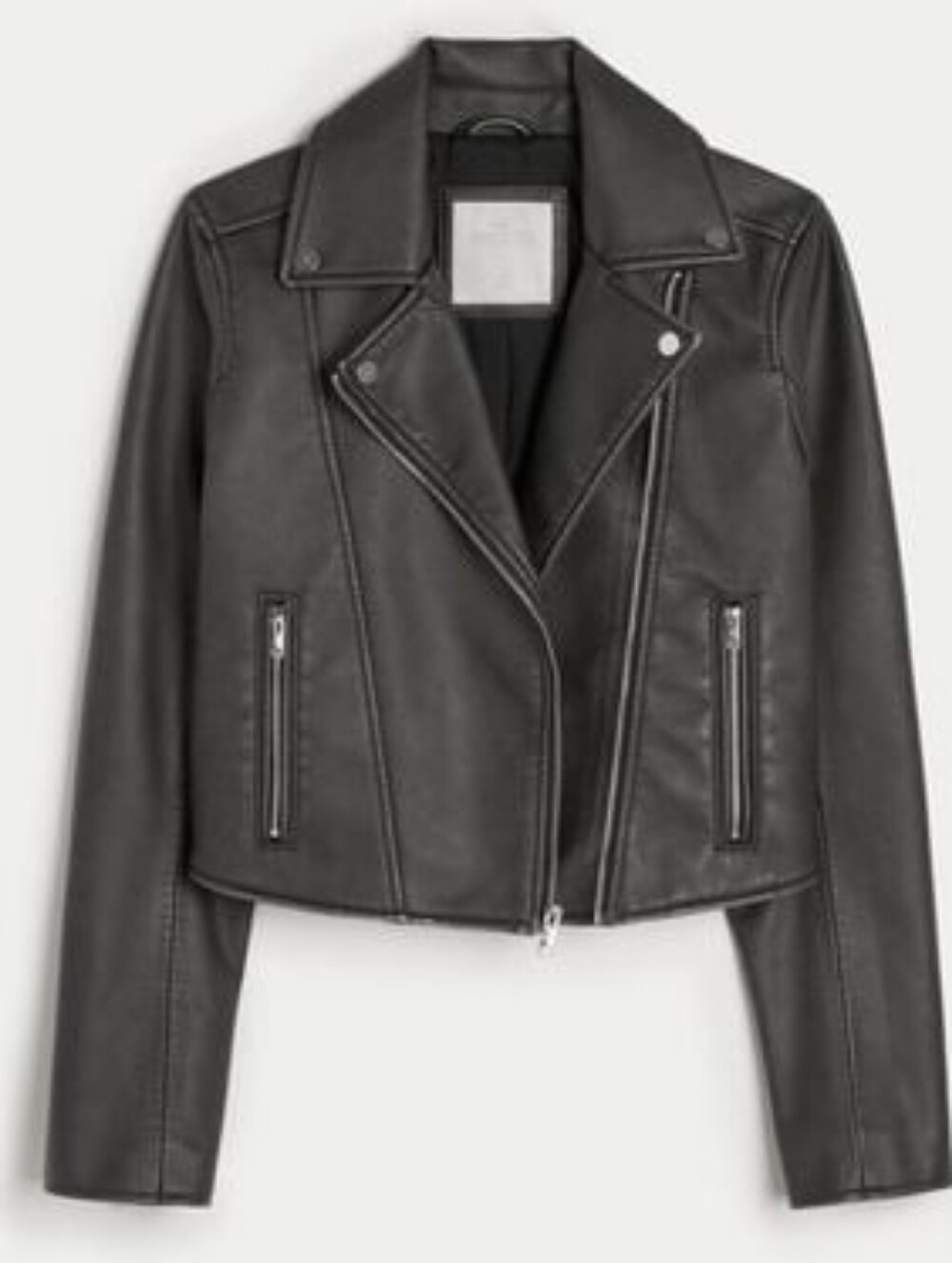 Hollister Vegan Leather Biker Jacket NWT Black Size XL